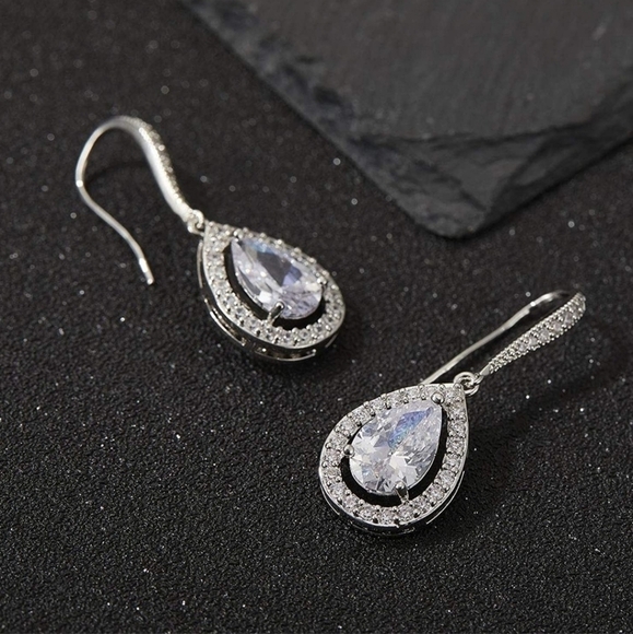 Statement Simulated Diamond Earrings - Picture 2 of 3